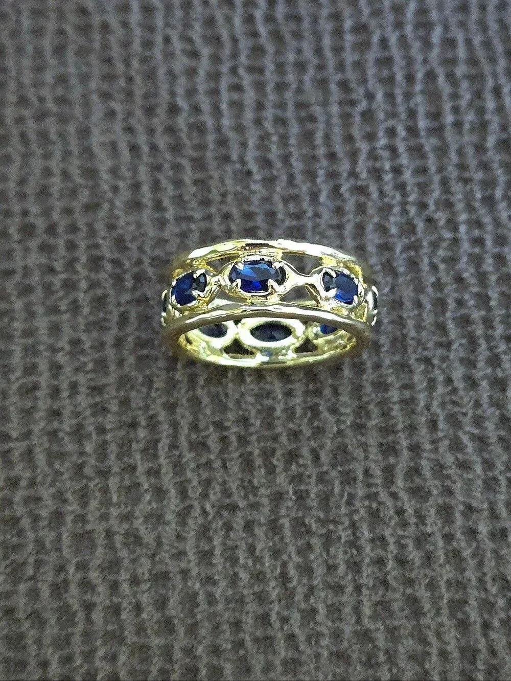 Zeyzey Gold💛 Double✌️ Band with Blue💙 Crystals💎 Ring💍 - NWT
